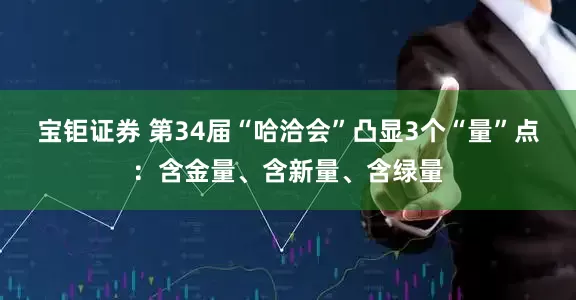 宝钜证券 第34届“哈洽会”凸显3个“量”点：含金量、含新量、含绿量